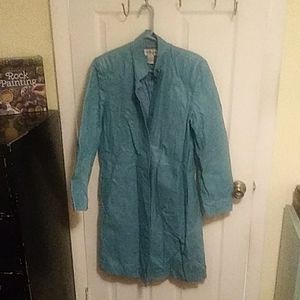 Beautiful Turquoise Leather Trench